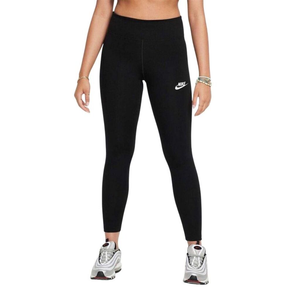 Nike Girls Sportswear Essential Fitted Leggings / Black/White